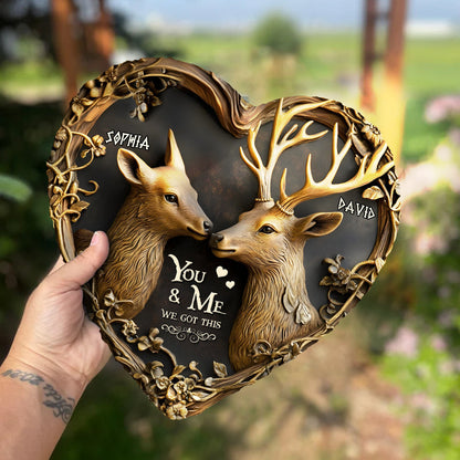 You & Me We Got This - Personalized Hunting Heart Shaped Stone