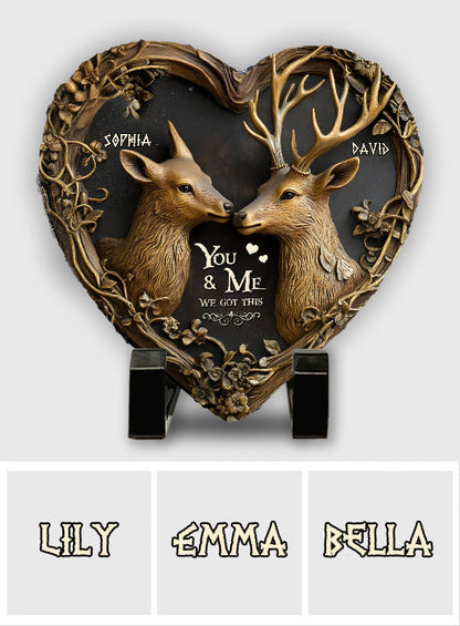 You & Me We Got This - Personalized Hunting Heart Shaped Stone