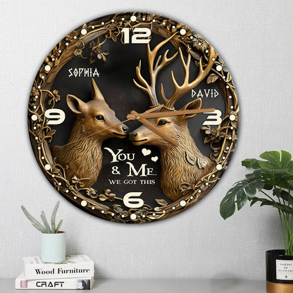 You & Me We Got This - Personalized Hunting Wall Clock