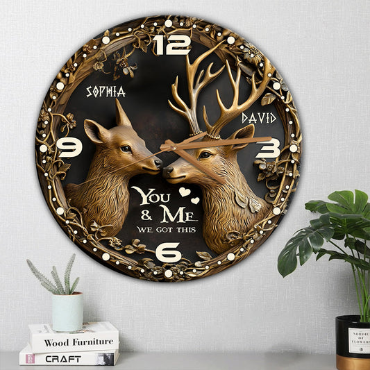 You & Me We Got This - Personalized Hunting Wall Clock