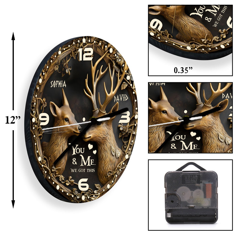You & Me We Got This - Personalized Hunting Wall Clock