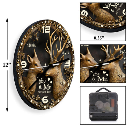 You & Me We Got This - Personalized Hunting Wall Clock