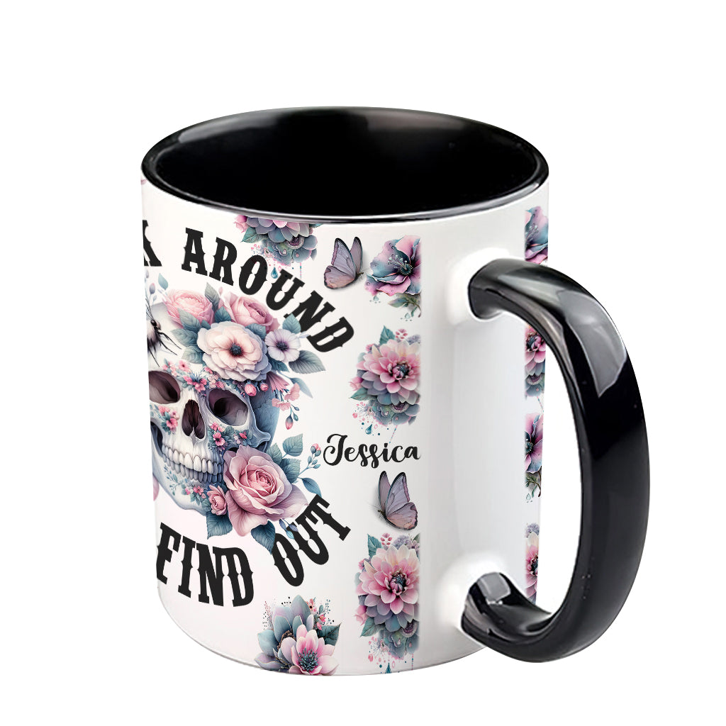 Fuck Around and Find Out - Personalized Skull Accent Mug