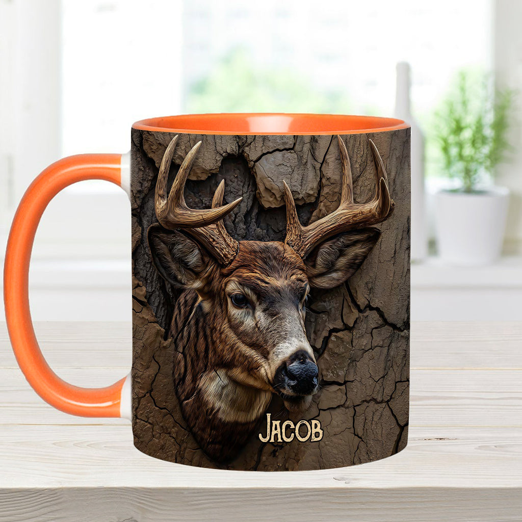 Deer Head Design - Personalized Hunting Accent Mug