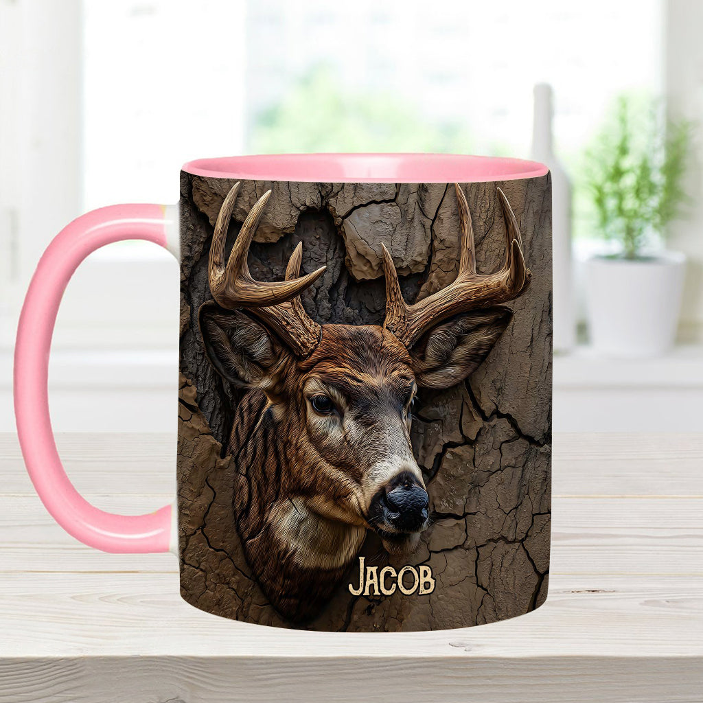Deer Head Design - Personalized Hunting Accent Mug