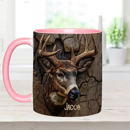 Deer Head Design - Personalized Hunting Accent Mug
