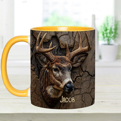 Deer Head Design - Personalized Hunting Accent Mug
