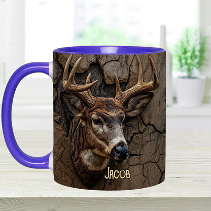 Deer Head Design - Personalized Hunting Accent Mug