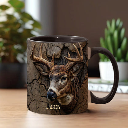 Deer Head Design - Personalized Hunting Accent Mug