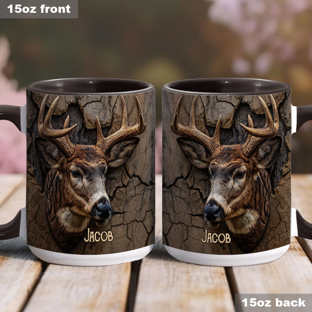 Deer Head Design - Personalized Hunting Accent Mug