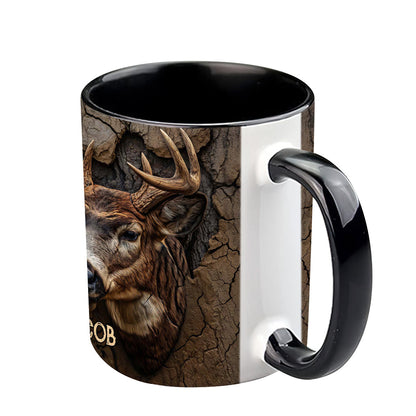 Deer Head Design - Personalized Hunting Accent Mug