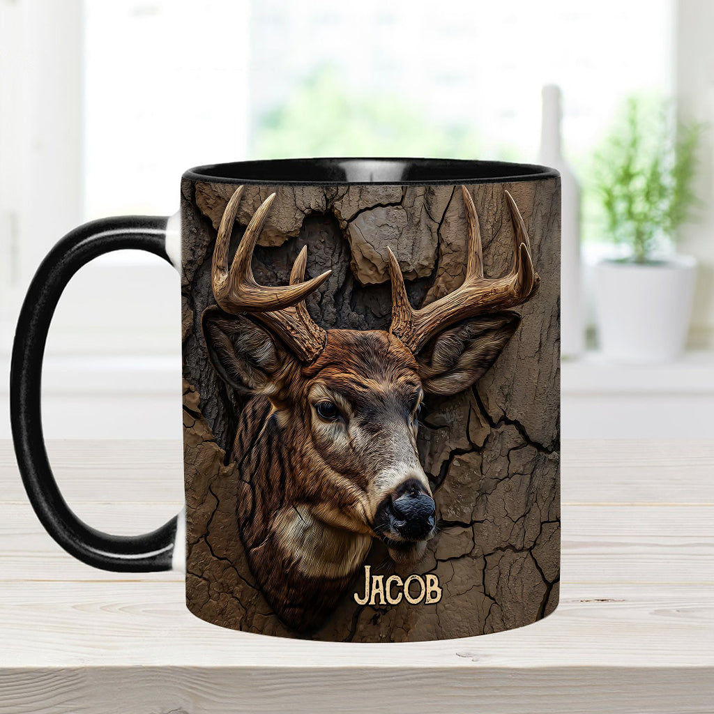 Deer Head Design - Personalized Hunting Accent Mug