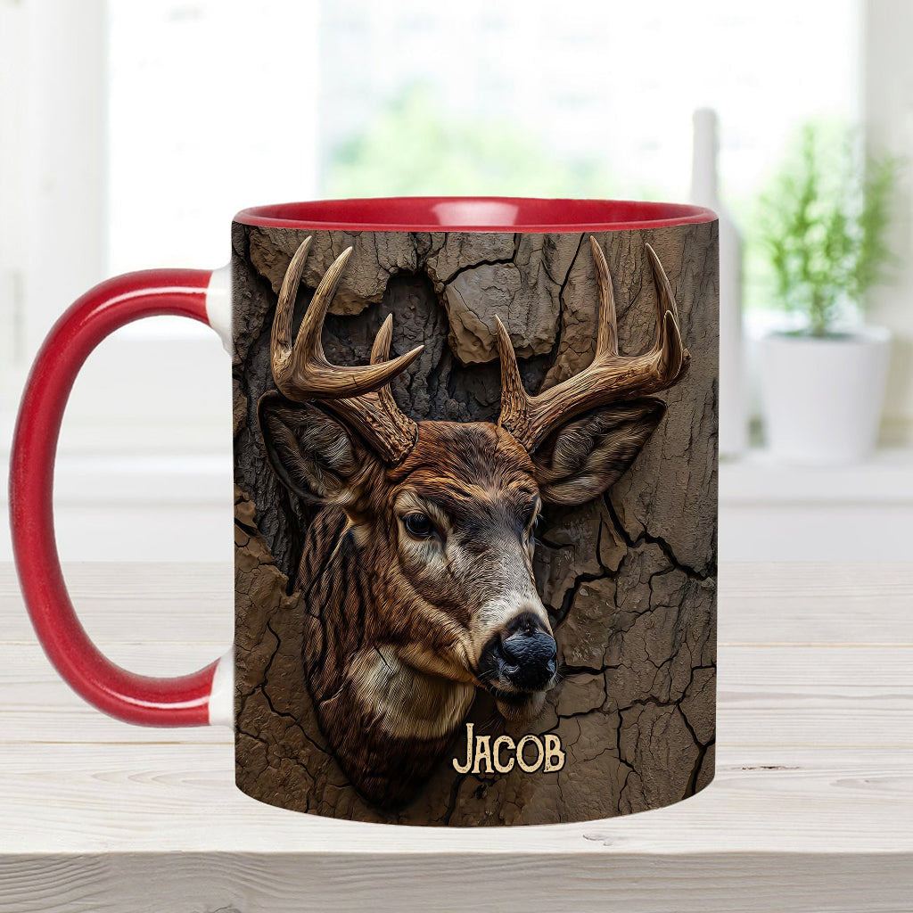 Deer Head Design - Personalized Hunting Accent Mug
