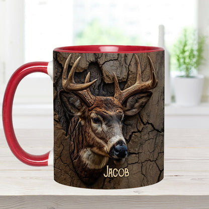 Deer Head Design - Personalized Hunting Accent Mug