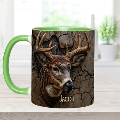Deer Head Design - Personalized Hunting Accent Mug