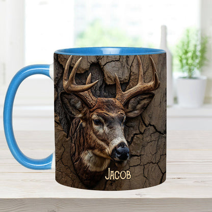 Deer Head Design - Personalized Hunting Accent Mug