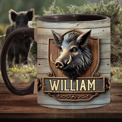 Wild Boar Hunting - Personalized Hunting Accent Mug