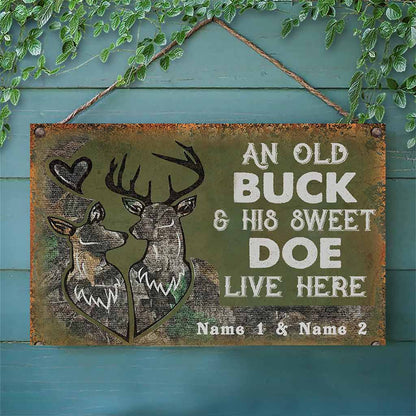 An Old Buck - Hunting Personalized Rectangle Metal Sign