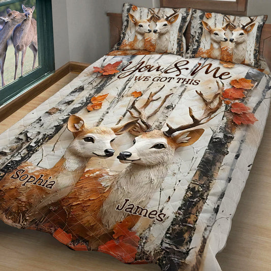 It's You & Me - Personalized Hunting Quilt Set