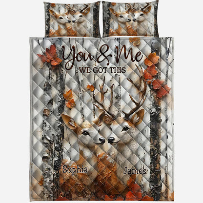 It's You & Me - Personalized Hunting Quilt Set