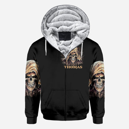 I'm Never Alone - Personalized Skull All Over Shirt