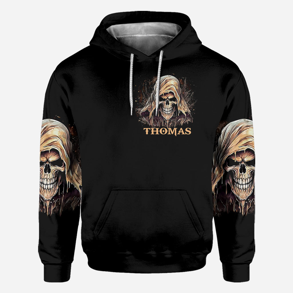 I'm Never Alone - Personalized Skull All Over Shirt