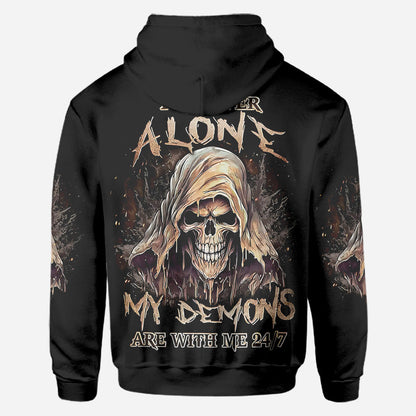 I'm Never Alone - Personalized Skull All Over Shirt