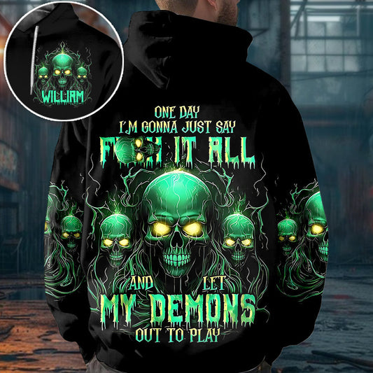 My Demons - Personalized Skull All Over Shirt