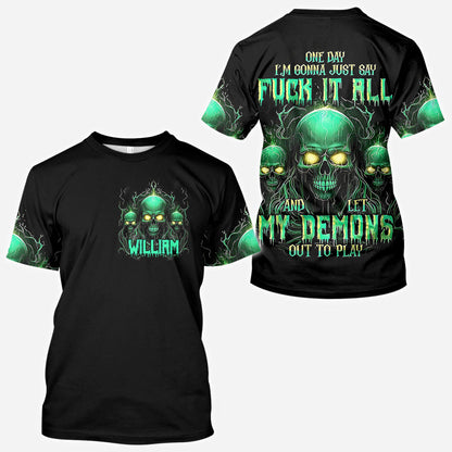 My Demons - Personalized Skull All Over Shirt