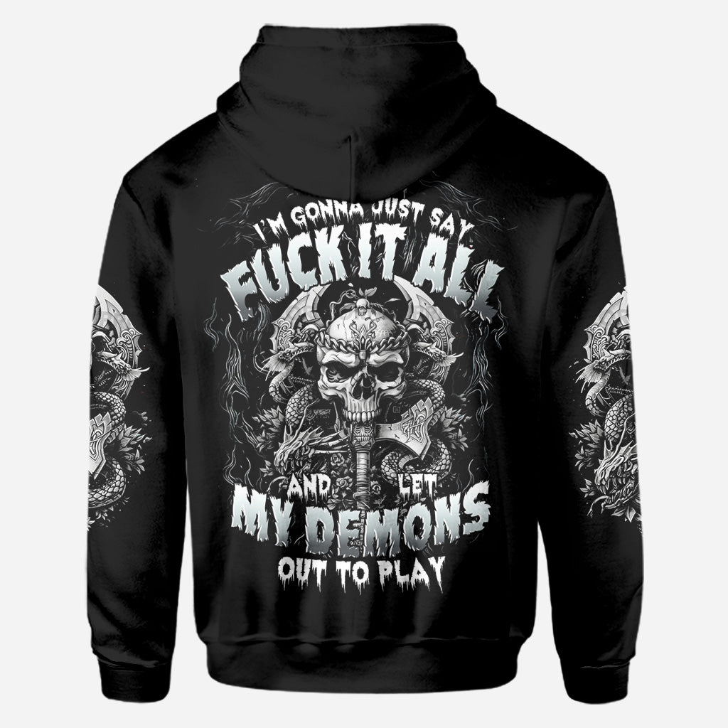 One Day I'm Gonna Just Say - Personalized Skull All Over Shirt