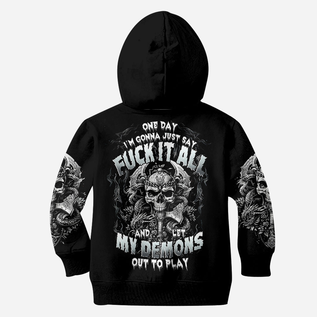 One Day I'm Gonna Just Say - Personalized Skull All Over Shirt