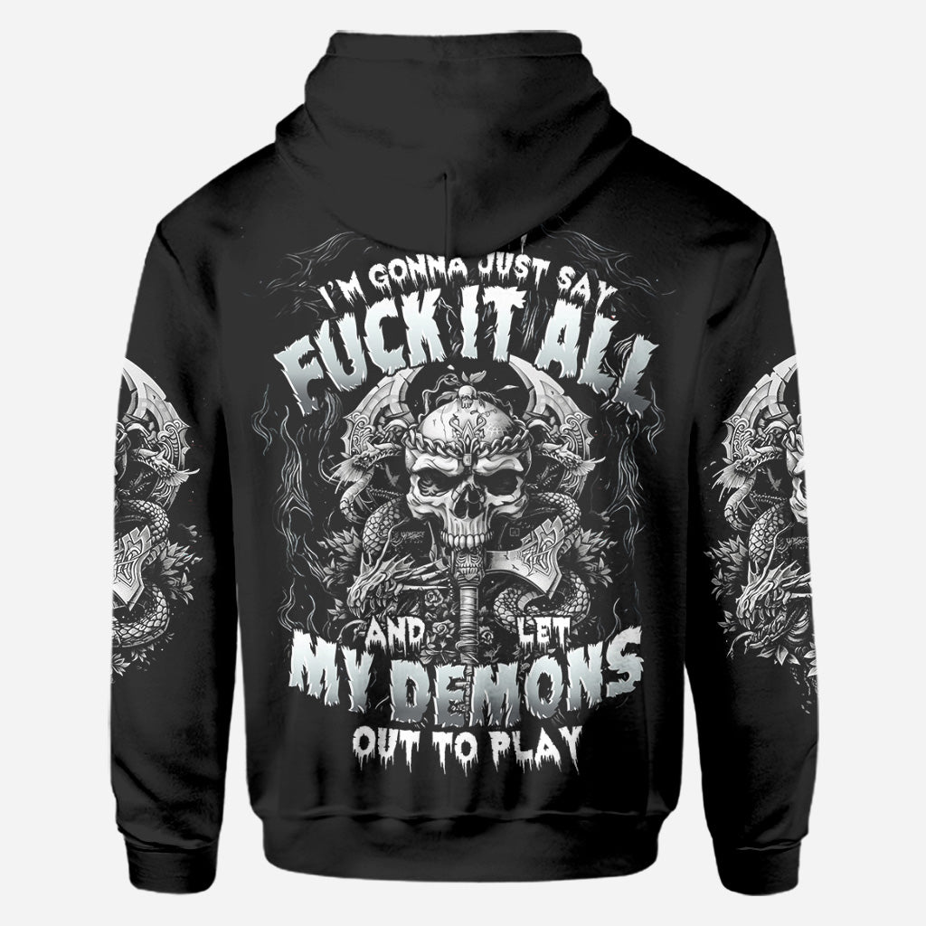 One Day I'm Gonna Just Say - Personalized Skull All Over Shirt