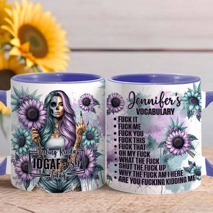 Funny Vocabulary - Personalized Skull Accent Mug