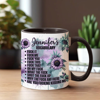 Funny Vocabulary - Personalized Skull Accent Mug