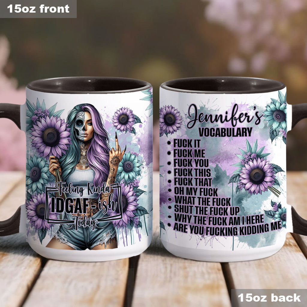 Funny Vocabulary - Personalized Skull Accent Mug