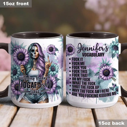 Funny Vocabulary - Personalized Skull Accent Mug