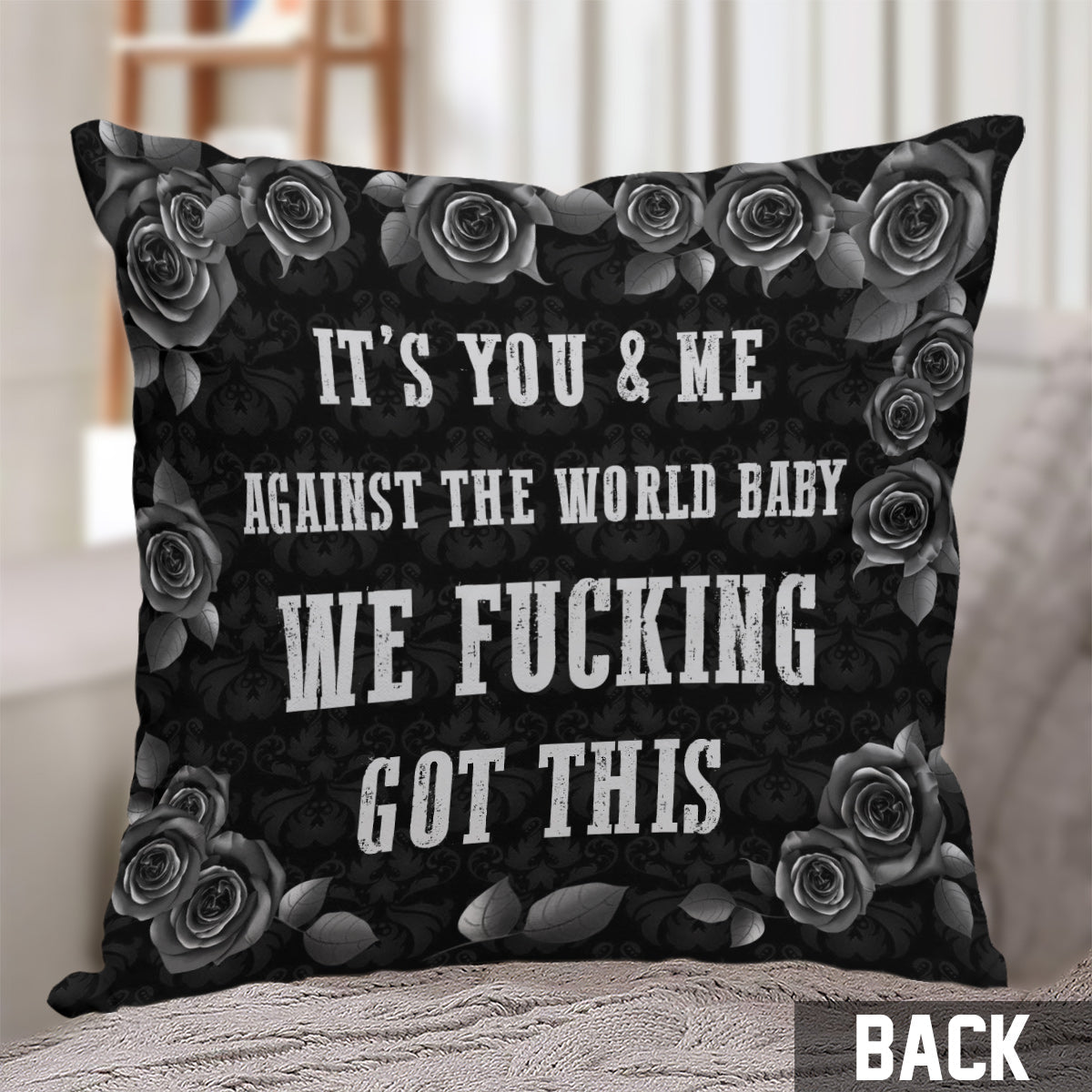 It's You & Me - Personalized Skull Throw Pillow