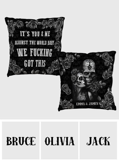 It's You & Me - Personalized Skull Throw Pillow
