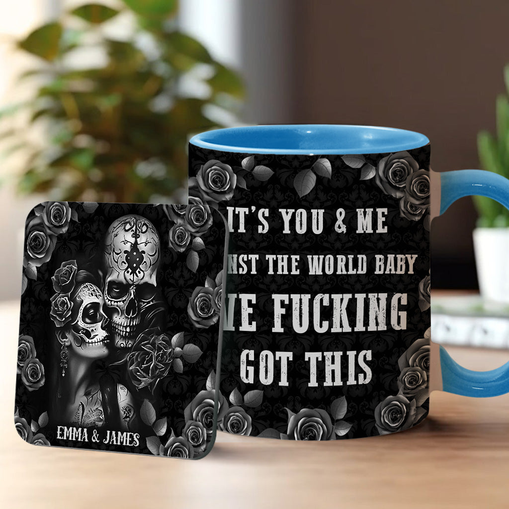 It's You & Me - Personalized Skull Accent Mug