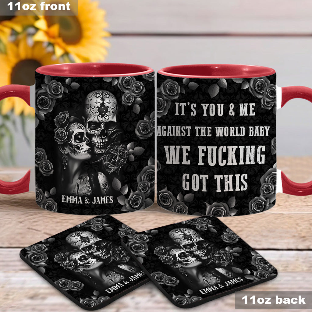 It's You & Me - Personalized Skull Accent Mug