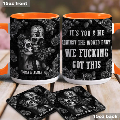 It's You & Me - Personalized Skull Accent Mug