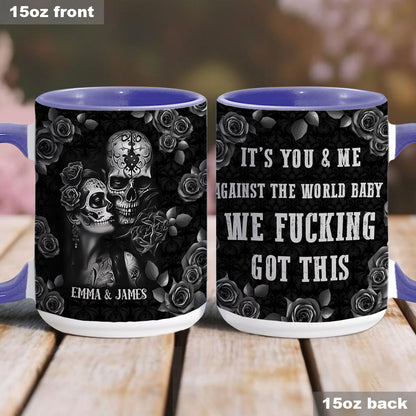 It's You & Me - Personalized Skull Accent Mug
