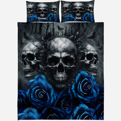 Cool Skull - Personalized Skull Quilt Set