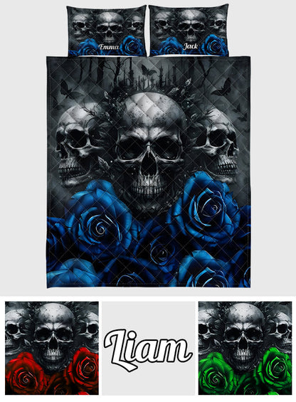 Cool Skull - Personalized Skull Quilt Set
