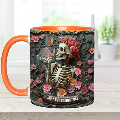 My Last Flying F*ck - Personalized Skull Accent Mug
