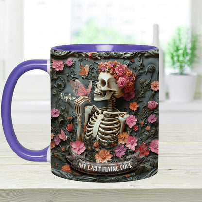 My Last Flying F*ck - Personalized Skull Accent Mug