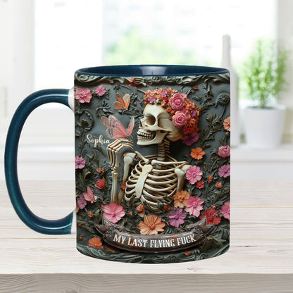 My Last Flying F*ck - Personalized Skull Accent Mug