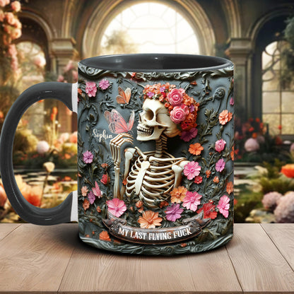 My Last Flying F*ck - Personalized Skull Accent Mug