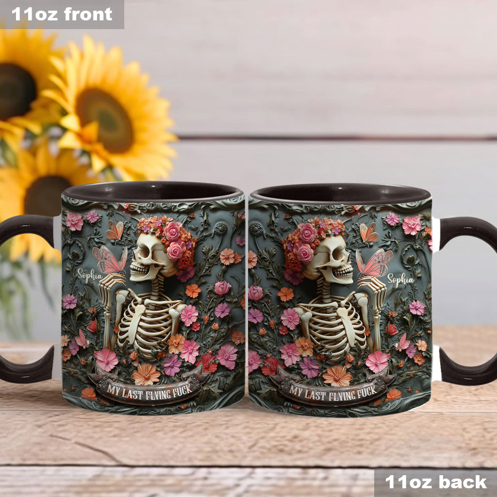 My Last Flying F*ck - Personalized Skull Accent Mug