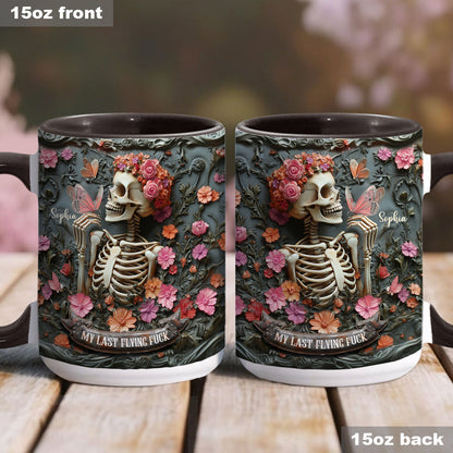 My Last Flying F*ck - Personalized Skull Accent Mug